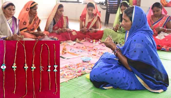 कोरोना योद्धाओं की कलाई पर बंधेंगीं बांस और गोबर से बनी कलात्मक राखियां 1 rakhi gobar and bamboo