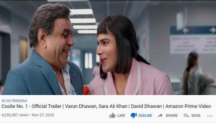 Coolie No 1 trailer से Dislike का काउंटर हटाया, लोग बोले 'गोविंदा हमारा हीरो था है और रहेगा' 1 Dislike counter removed from Coolie No 1 trailer, people said 'Govinda is our hero Tha aur rahga'