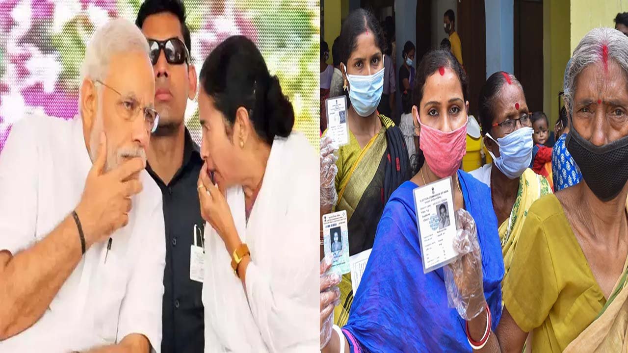 असम-पश्चिम बंगाल में बंपर वोटिंग, बढ़ी सियासी दलों की धड़कनें 1 modi mamta voting in west bengal in vidhan sabha election 27 March