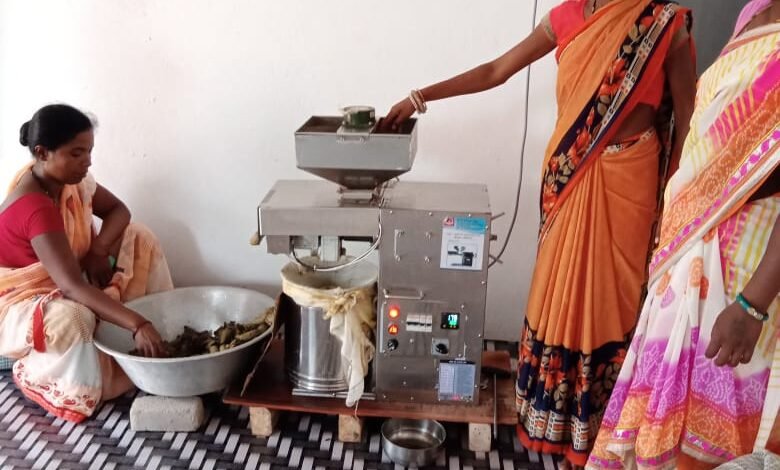 बालाछापर गौठान की सखी स्व-सहायता समूह की महिलाएं तेल पेराई कर बन रही है आत्मनिर्भर 1 A 5