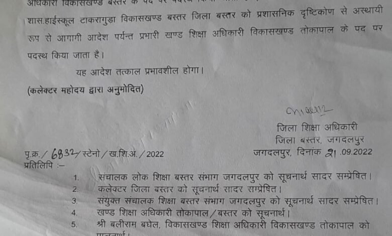 ...शिक्षा विभाग में नहीं है ऑल इज वेल,कलेक्टर ने बिगाड़ दिया दो बीईओ का खेल 1 680224092022083111Chitranjali 2