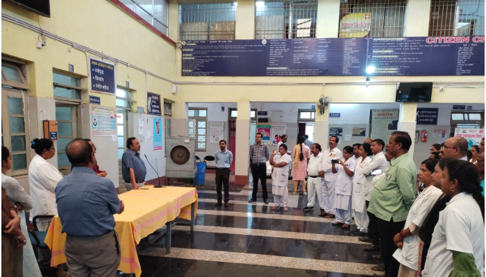 जिला चिकित्सालय दुर्ग में मनाया गया अंतर्राष्ट्रीय बालिका दिवस 1 International Girl's Day, celebrated, in, District, Hospital, Durg,