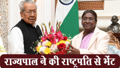 Photo of रायपुर : राष्ट्रपति द्रौपदी मुर्मु से राज्यपाल हरिचंदन ने भेंट की