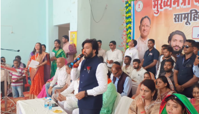 महिला एवं बाल विकास विभाग के द्वारा आरंग में 66 वैवाहिक जोड़ों का करवाया गया सामूहिक आदर्श विवाह 1 Arang vidhayak khushwant saheb