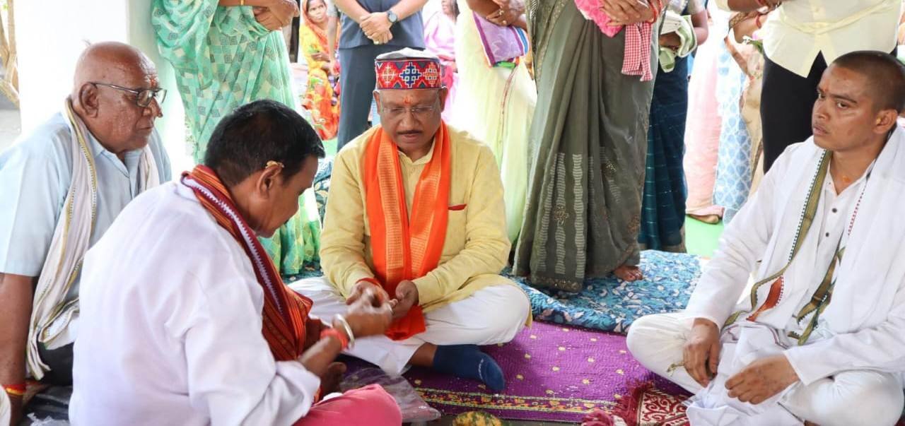 CM Sai attended the Dashgatra program of his cousin Naresh Chandra Sai