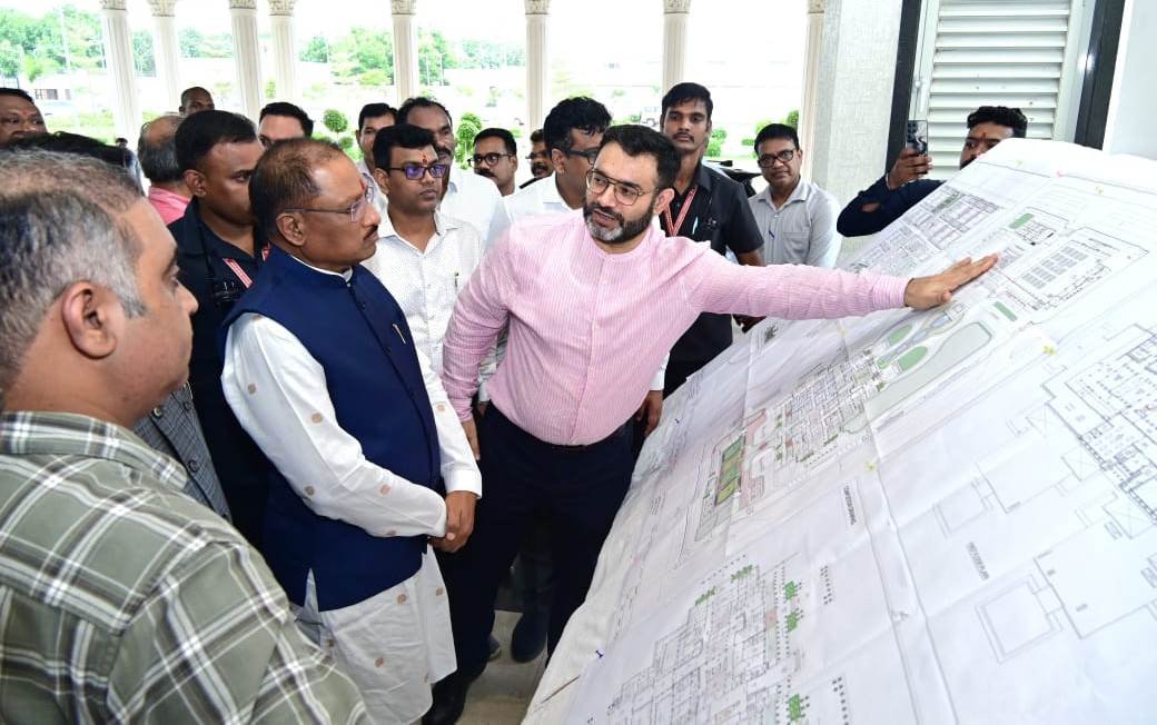 Chief Minister Vishnu Dev Sai inspected the newly constructed Chief Minister's residence in Nava Raipur.