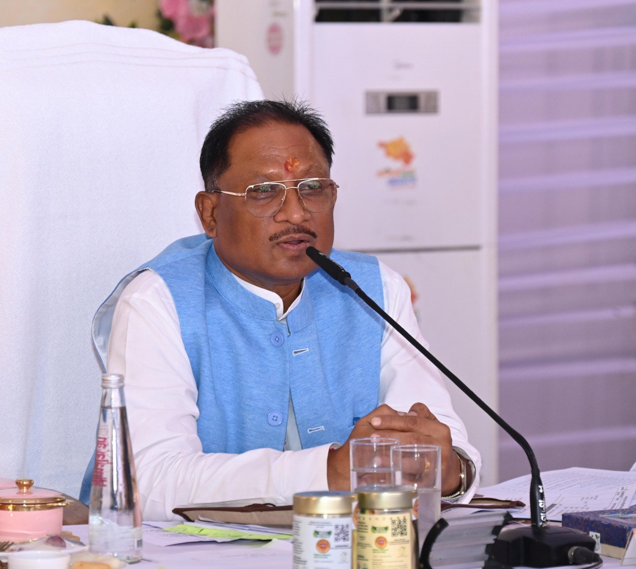 Meeting of Surguja Area Tribal Development Authority begins under the chairmanship of Chief Minister Vishnudev Sai.