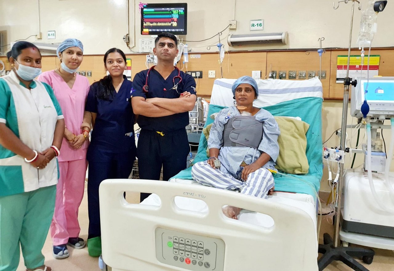 Successful open heart surgery of a 50 year old woman was done under the leadership of heart surgeon Dr. Krishnakant Sahu.