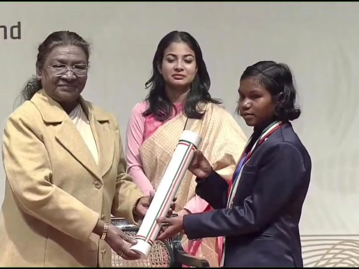 Kondagaon's judo player Hembati Nag honored with award by President