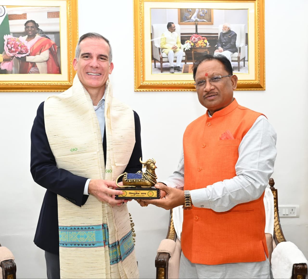 US Ambassador Eric Garcetti meets Chief Minister Vishnu Dev Sai
