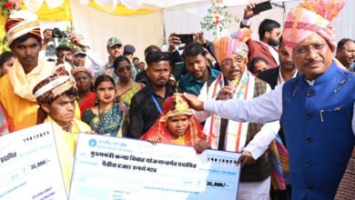 Photo of मुख्यमंत्री कन्या विवाह योजना से 300 बेटियां परिणय सूत्र में बंधीर : मुख्यमंत्री साय ने दिया आशीर्वाद