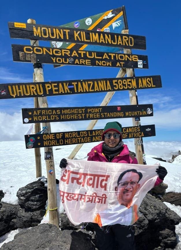Chief Minister Vishnu Dev Sai congratulated mountaineer Nisha Yadav on conquering Kilimanjaro.