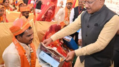 Photo of मुख्यमंत्री विष्णुदेव साय ने दिव्यांगजनों के सामूहिक विवाह समारोह में नवविवाहित जोड़ों को दिया आशीर्वाद