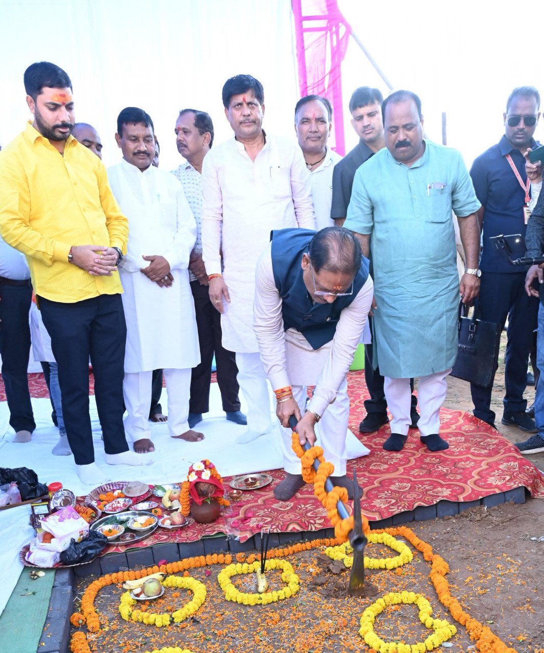 Chief Minister Shri Sai performed Bhoomi Pujan of 250 seater Nalanda campus in Kunkuri