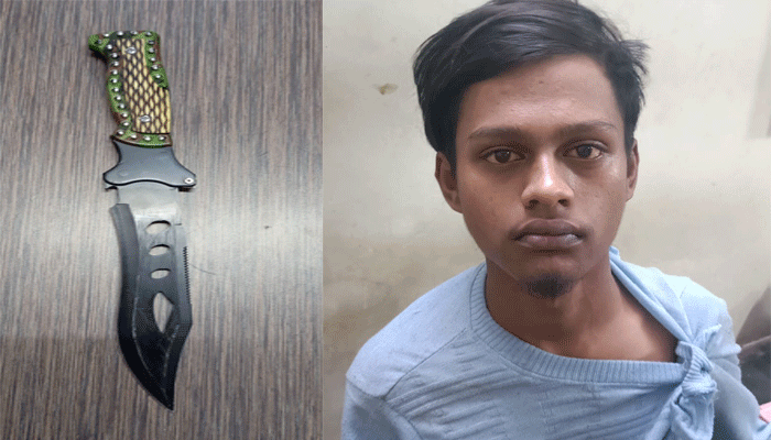 साईं मंदिर के पास धारदार चाकू लहराकर दहशत फैला रहा था युवक, पुलिस ने किया गिरफ्तार 1 Police arrested the young man who was driving a horse-carriage in the jungle near Sai temple