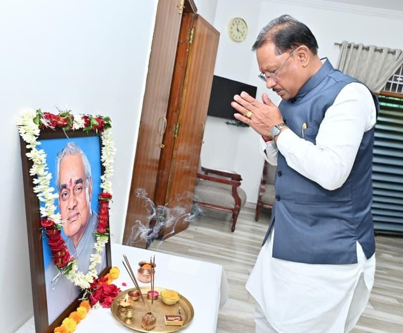 Chief Minister Vishnu Dev Sai paid tribute to former Prime Minister Atal Bihari Vajpayee on his death anniversary