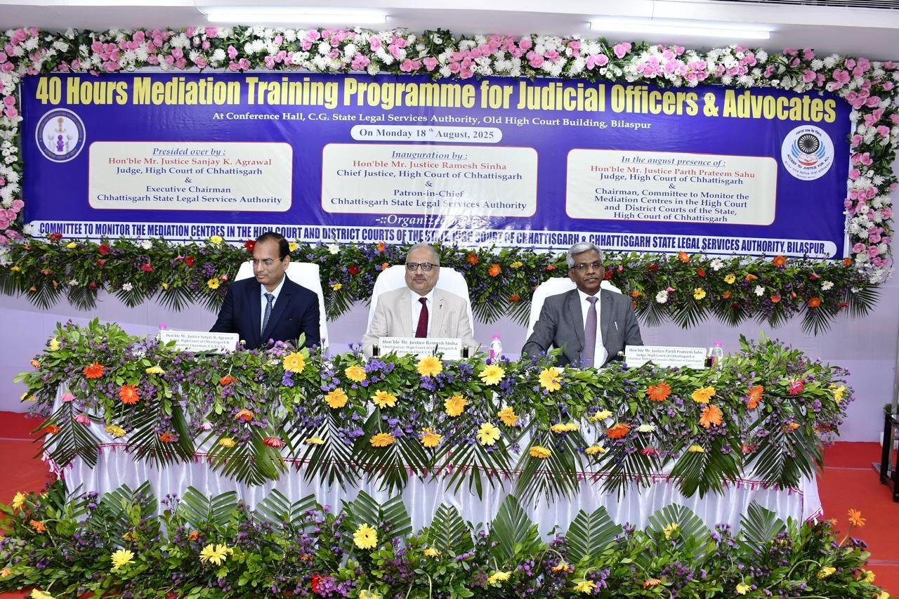 40-hour mediation training program launched for judicial officers and advocates in Chhattisgarh