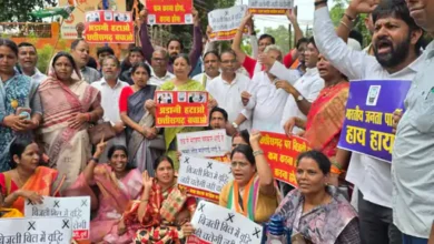 Photo of दुर्ग में ‘हाफ बिजली बिल’ योजना खत्म करने पर कांग्रेस का विरोध प्रदर्शन
