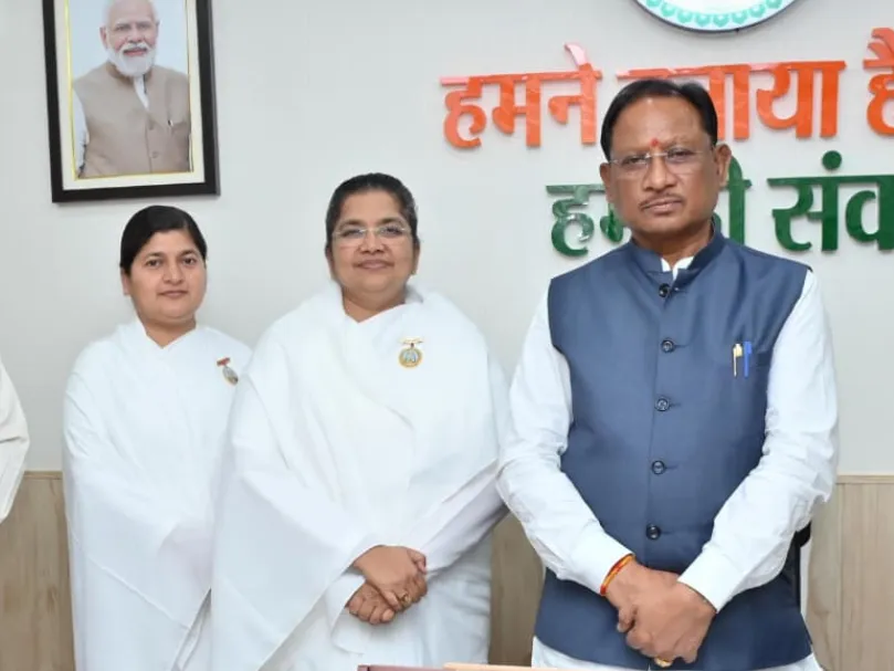 Courtesy meeting of Brahma Kumari Ishwariya Vishwavidyalaya delegation with Chief Minister Vishnu Dev Sai