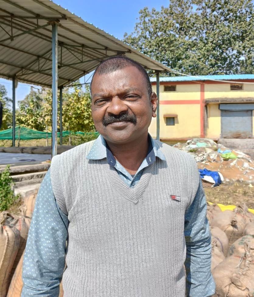 A farmer from Korea district was happy after selling 39.20 quintals of paddy.