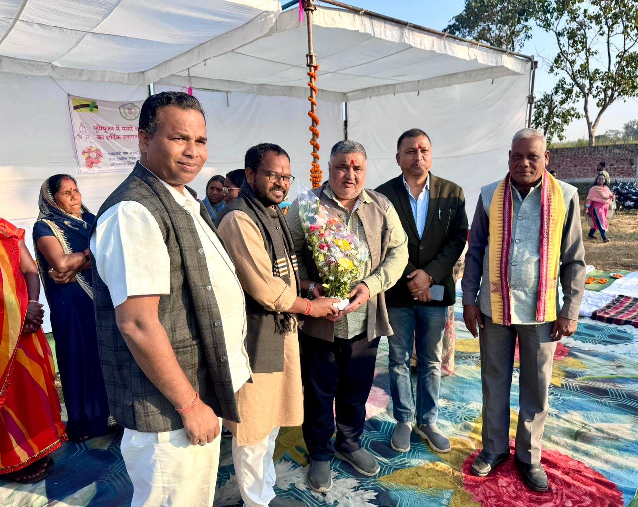 New chapter of development in Surguja: Ground breaking ceremony for construction of Gauravpath cum drain at Khairbar at a cost of Rs 50 lakh