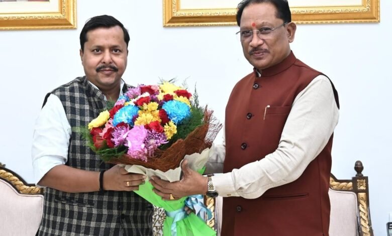 Bihar Minister Nitin Naveen meets Chief Minister Vishnu Dev Sai in Raipur