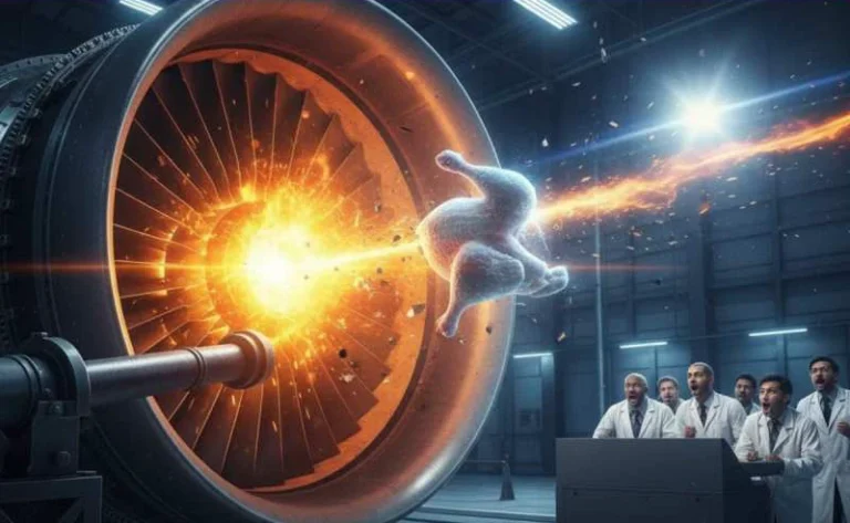 Chicken Gun Test: How does a rooster become a 'secret weapon' to protect the engines of a flying aircraft?