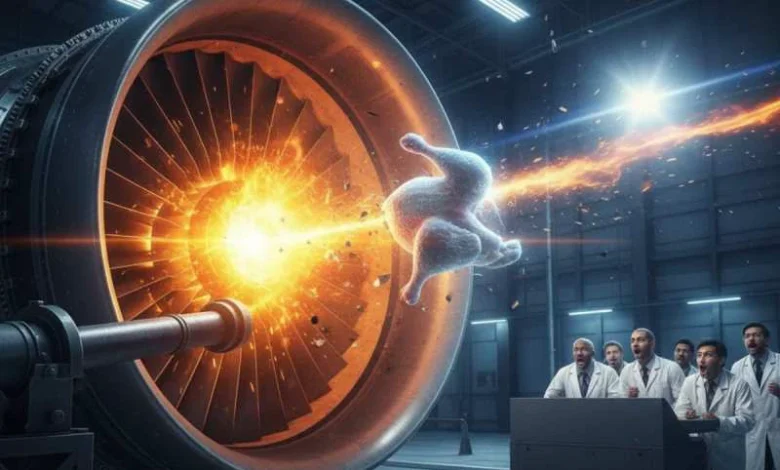 Chicken Gun Test: How does a rooster become a 'secret weapon' to protect the engines of a flying aircraft?