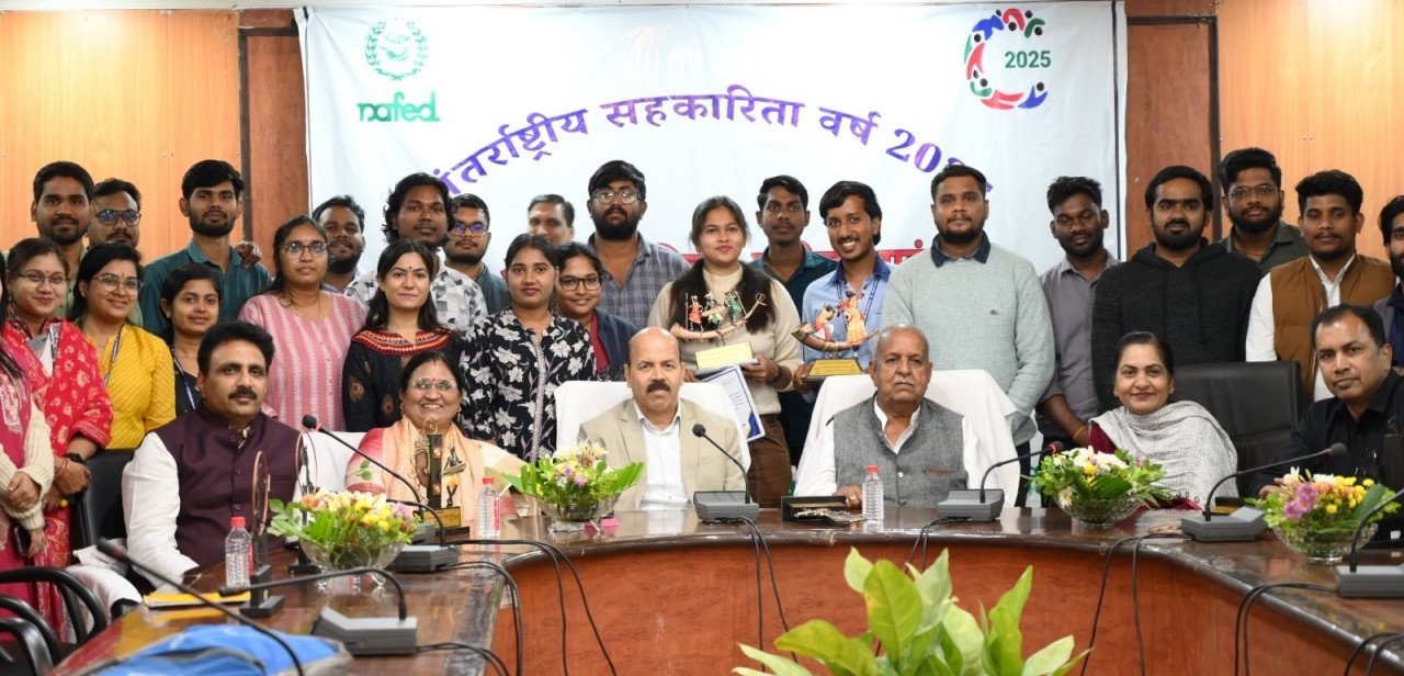 Young talent shines on the platform of cooperatives, NAFED's educational initiative at Agricultural University, Raipur
