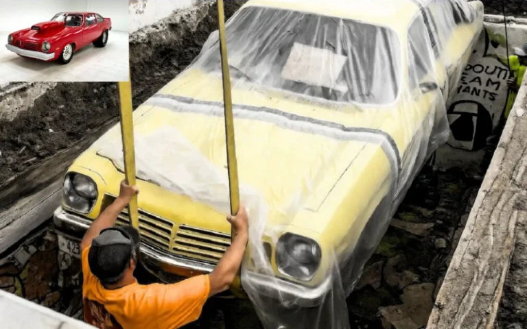 Gleaming car emerges from the ground after 50 years—world's largest time capsule opened