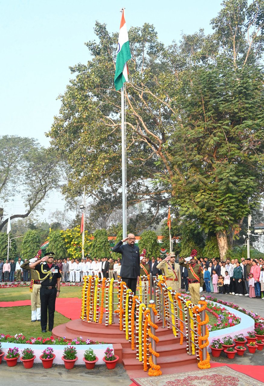 Republic Day celebrations at Lok Bhavan: Governor Ramen Deka hoisted the tricolor and shared happiness with children.