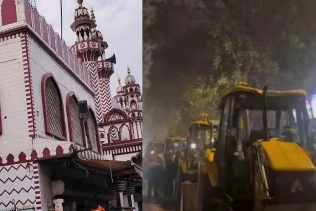 Bulldozer alert at Turkman Gate at midnight, fierce clash over construction adjacent to Faiz-e-Ilahi Mosque