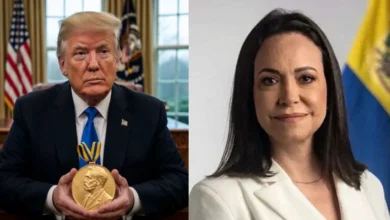Photo of व्हाइट हाउस में प्रतीकात्मक पल: मचाडो ने ट्रंप को भेंट किया नोबेल शांति पुरस्कार का स्वर्ण पदक