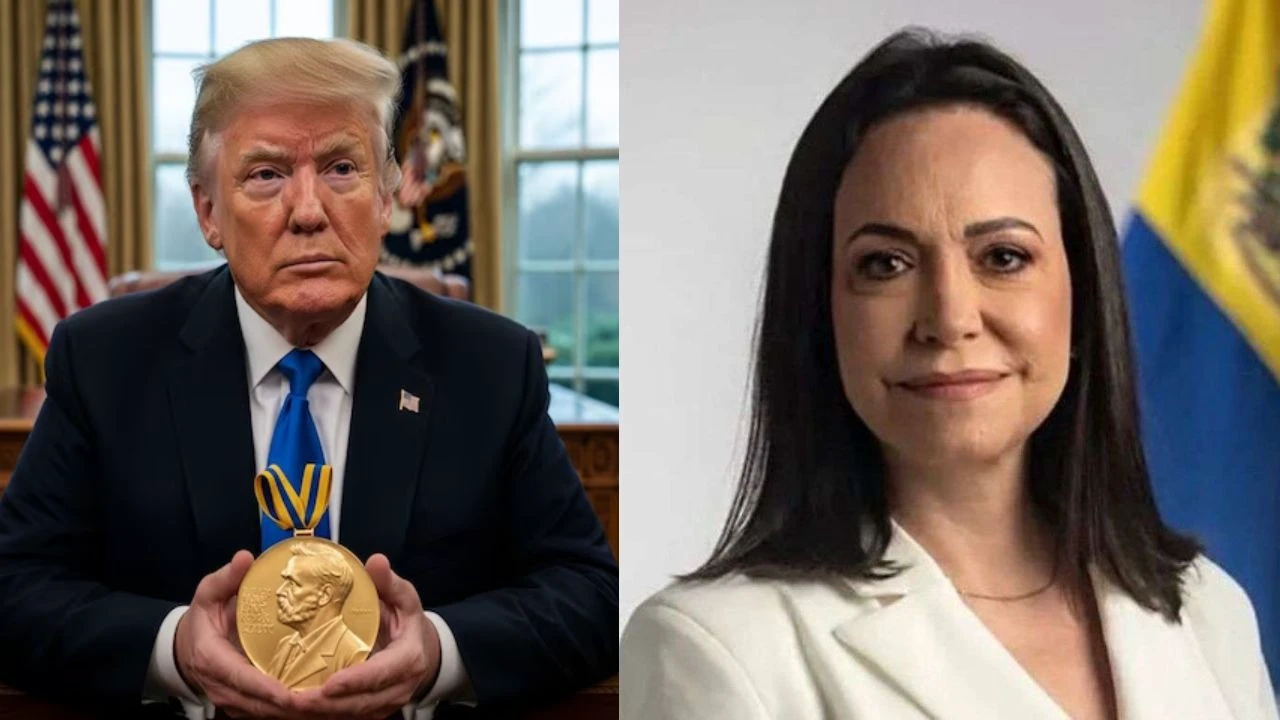 Symbolic moment at the White House: Machado presents Trump with the Nobel Peace Prize gold medal
