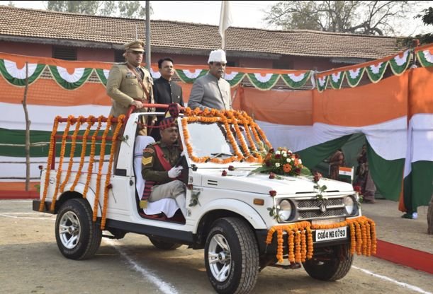 The tricolor was hoisted with pride in Khairagarh, patriotic fervor was visible in the Republic Day celebrations.