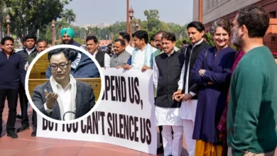 Photo of स्पीकर के कक्ष में घुसकर हंगामे का आरोप, रिजिजू ने कांग्रेस सांसदों पर साधा निशाना