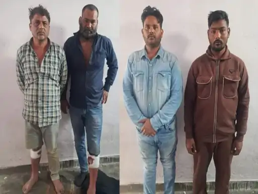 3.35 करोड़ की लूट के आरोपी यूपी में मुठभेड़ के बाद गिरफ्तार, दो बदमाशों के पैर में लगी गोली 1 Accused of 3.35 crore robbery arrested after encounter in UP, two criminals shot in the leg