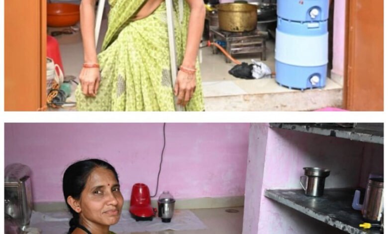 Standing on crutches, courage: Saksham Canteen changed the life of a disabled woman