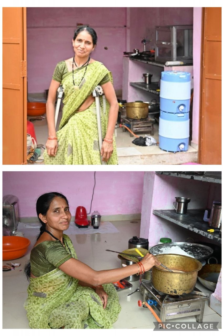 Standing on crutches, courage: Saksham Canteen changed the life of a disabled woman