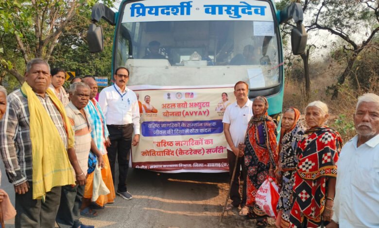 19 elderly people step towards new light: Raigarh leaves for AIIMS, free cataract surgery initiative accelerates