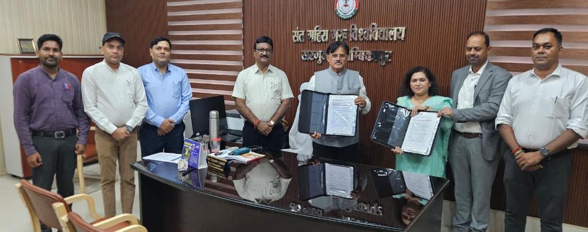 Agreement signed between Sant Gahira Guru University and Arthifacts Artisans; youth to receive training in AI and digital entrepreneurship.