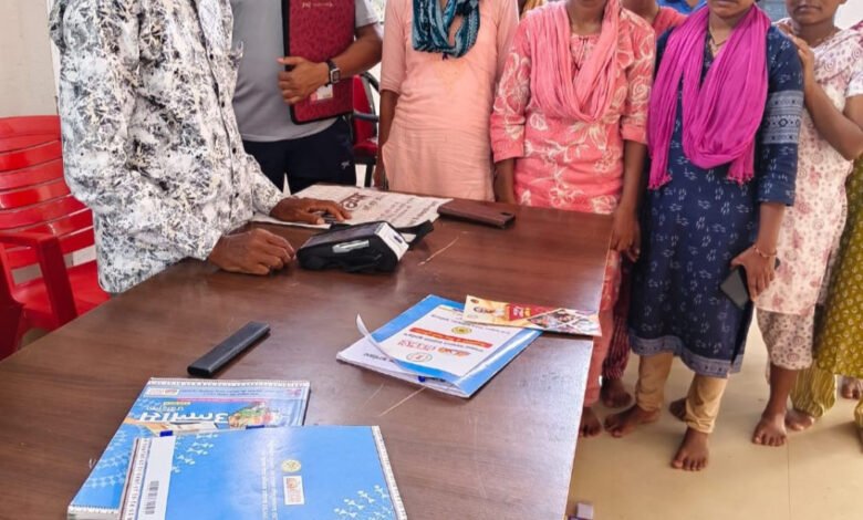 Relief for rehabilitated families in Bijapur: Ration card e-KYC conducted at rehabilitation centers.
