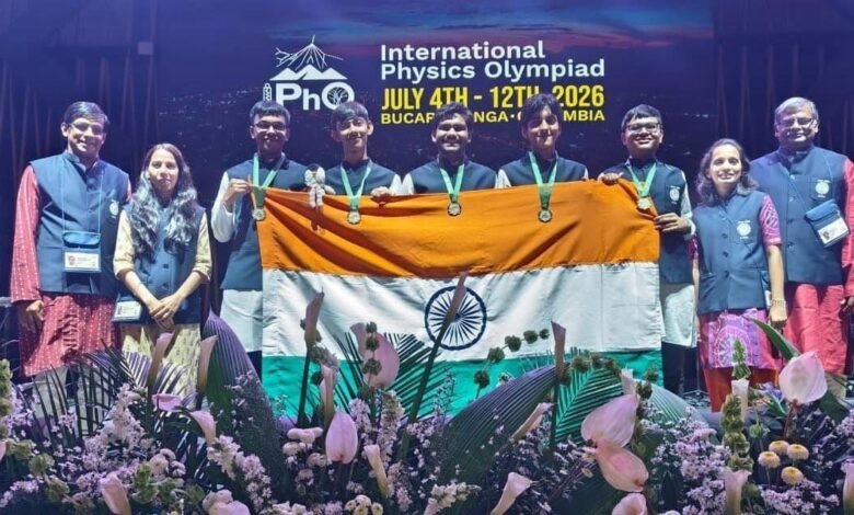 India's stellar performance at the International Physics Olympiad; Finance Minister OP Choudhary congratulates the winners.