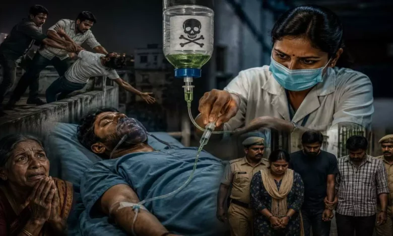 कलयुगी नर्स पत्नी की खौफनाक साजिश: छत से गिराने पर भी पति नहीं मरा, तो ड्रिप में ठूस दिया टॉयलेट क्लीनर! 1 Horrifying plot by a 'Kalyugi' nurse-wife: When her husband didn't die after being pushed off the roof, she injected toilet cleaner into his IV drip!