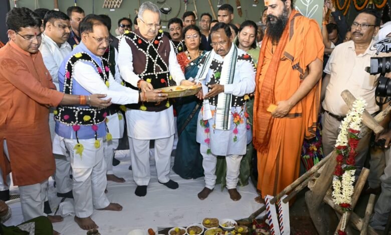 Chief Minister's residence decked up in the spirit of Hareli; CM Sai performs puja of agricultural tools and the cow.
