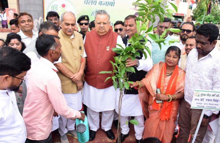 Message of environmental conservation: Assembly Speaker plants a Maulsari sapling at Atal Medical College.