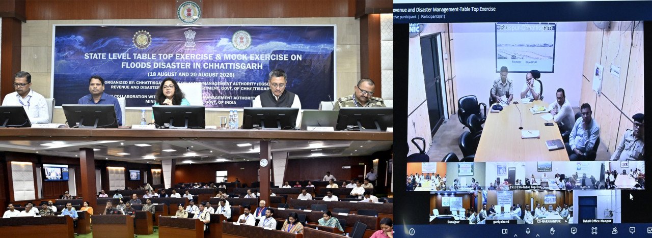 Preparations to tackle floods in Chhattisgarh intensified; state-level mock exercise to be held on August 20.