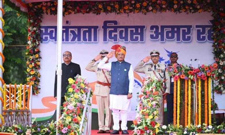 CM Vishnu Deo Sai hoisted the tricolour in Raipur and took the salute at the parade; he spoke about the fight against Naxalism.