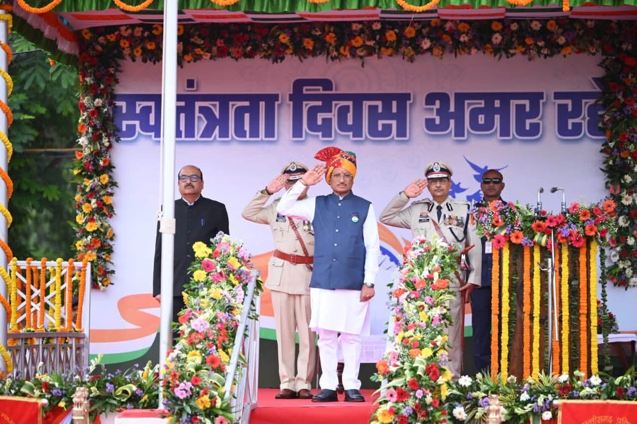 CM Vishnu Deo Sai hoisted the tricolour in Raipur and took the salute at the parade; he spoke about the fight against Naxalism.