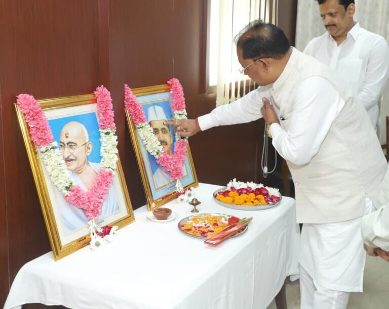 On Gandhi Jayanti, CM Sai paid tribute to Bapu and recalled Shastri’s ‘Jai Jawan-Jai Kisan’ mantra.